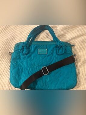 Marc by Marc Jacobs Teal Quilted Laptop Tote with Removable Strap